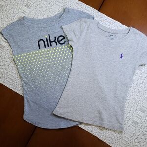 Nike and Polo Girl's Gray T-Shirts
